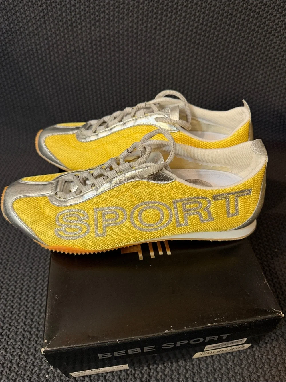bebe Yellow and Silver Sneakers